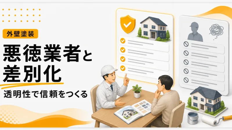 外壁塗装悪徳業者差別化は透明性を見せるほど信頼につながる