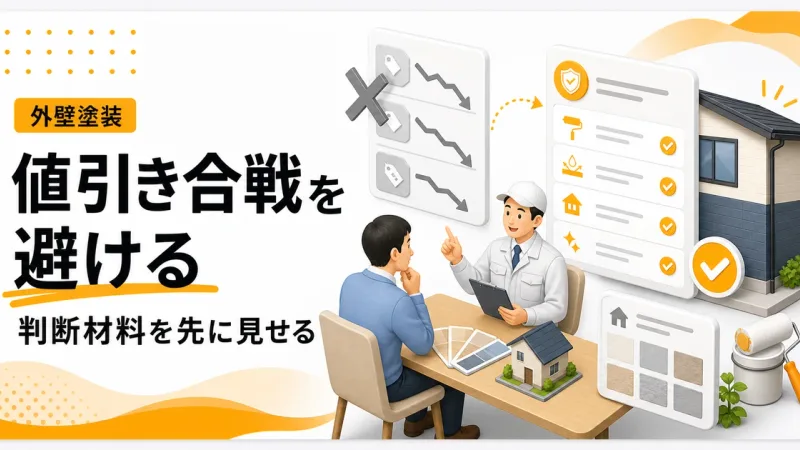外壁塗装値引き合戦回避は価格以外の判断材料を先に見せる