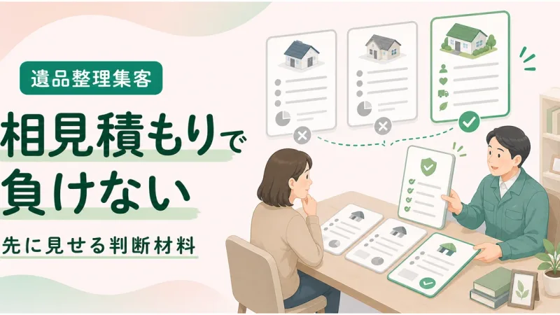 相見積もりばかり決まらない遺品整理は価格以外の判断材料を先に見せる
