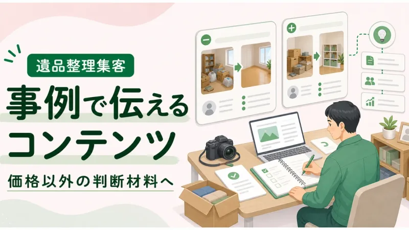 遺品整理コンテンツマーケティング事例は価格以外で選ばれる判断材料から見直す