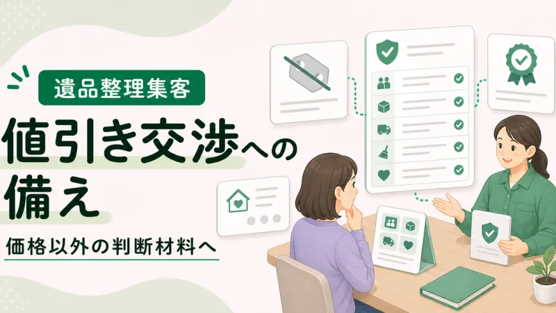 遺品整理値引き交渉断り方は価格以外の判断材料を先に見せる