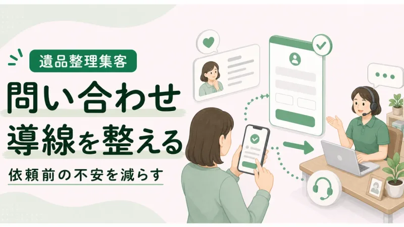 遺品整理問い合わせ増やす導線は問い合わせ前の不安を減らす構成で改善する