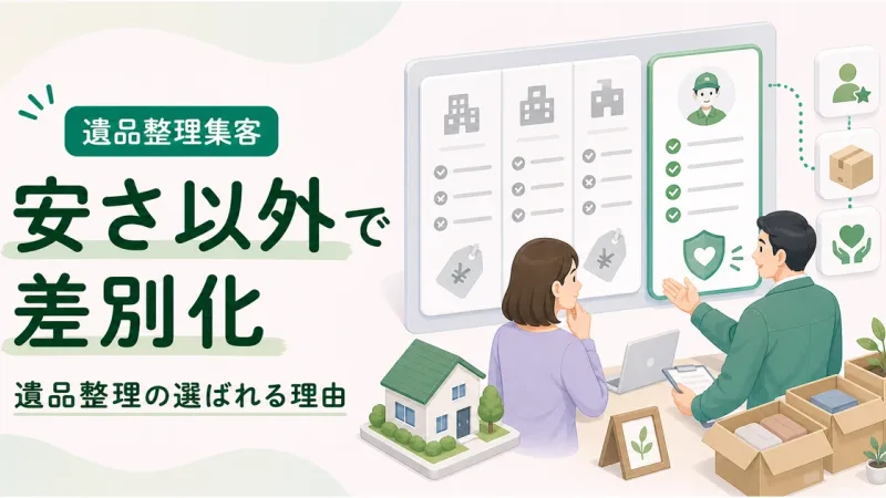 安さ以外差別化遺品整理は価格以外の判断材料を先に見せる