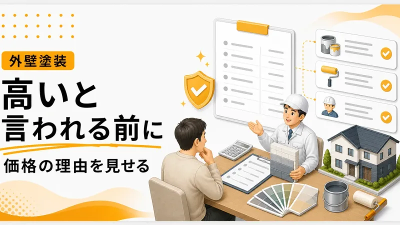 外壁塗装見積もり高い言われる対策は価格以外の判断材料を先に見せる