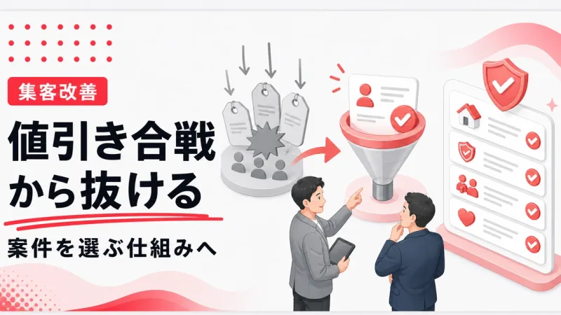 値引き合戦の疲弊対策は受ける案件を選ぶ仕組みから