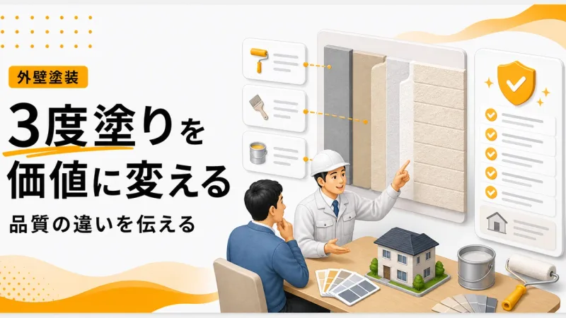 外壁塗装3度塗りアピール方法は価格以外で選ばれる判断材料から見直す