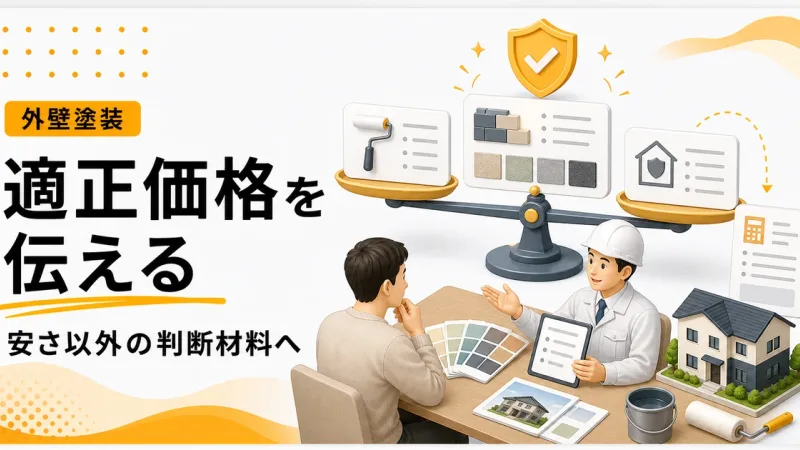 外壁塗装適正価格理解されないは価格以外の判断材料を先に見せる