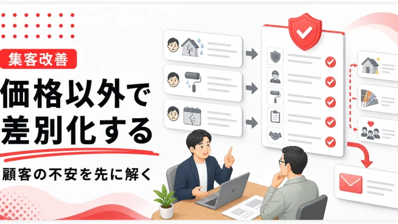 価格以外で差別化する方法は顧客の不安を先に解くこと