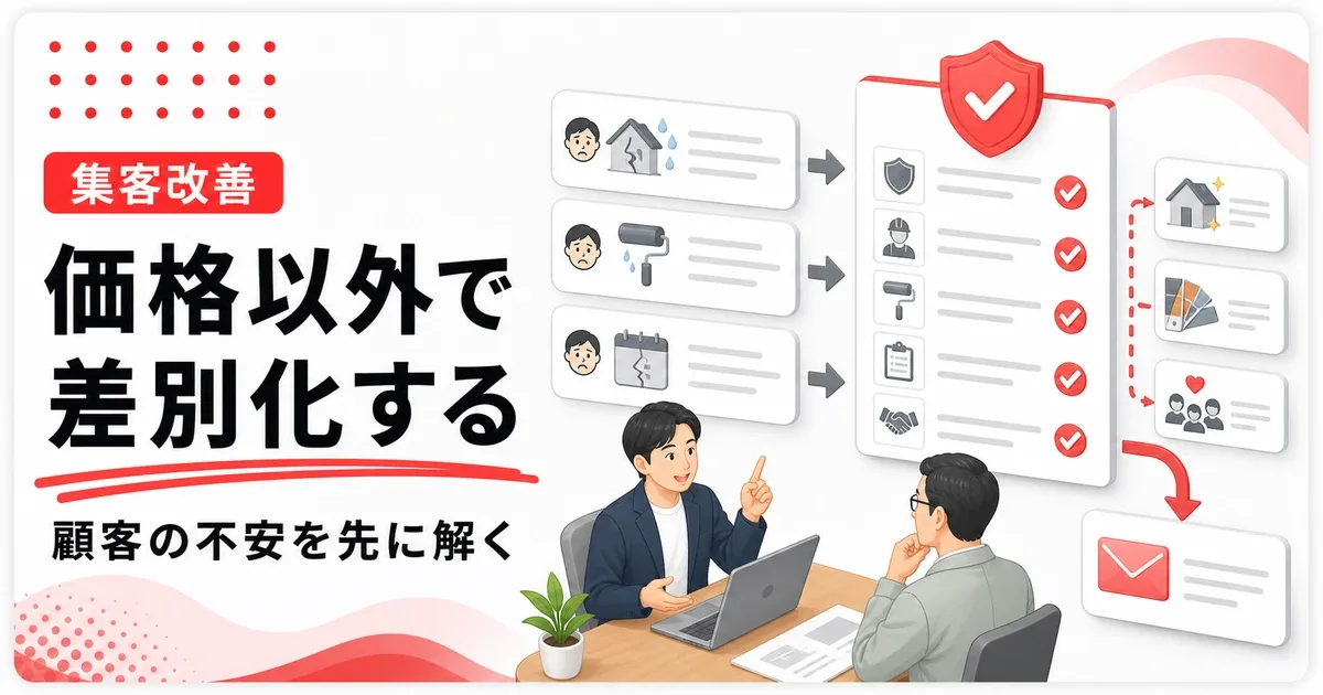 価格以外で差別化する方法は顧客の不安を先に解くこと