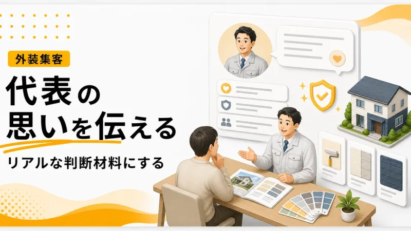 外壁塗装代表挨拶熱い思いコピーはリアルな判断材料を文章で見せる
