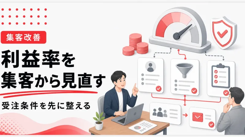 利益率が低い経営は集客段階で受注条件を見直す