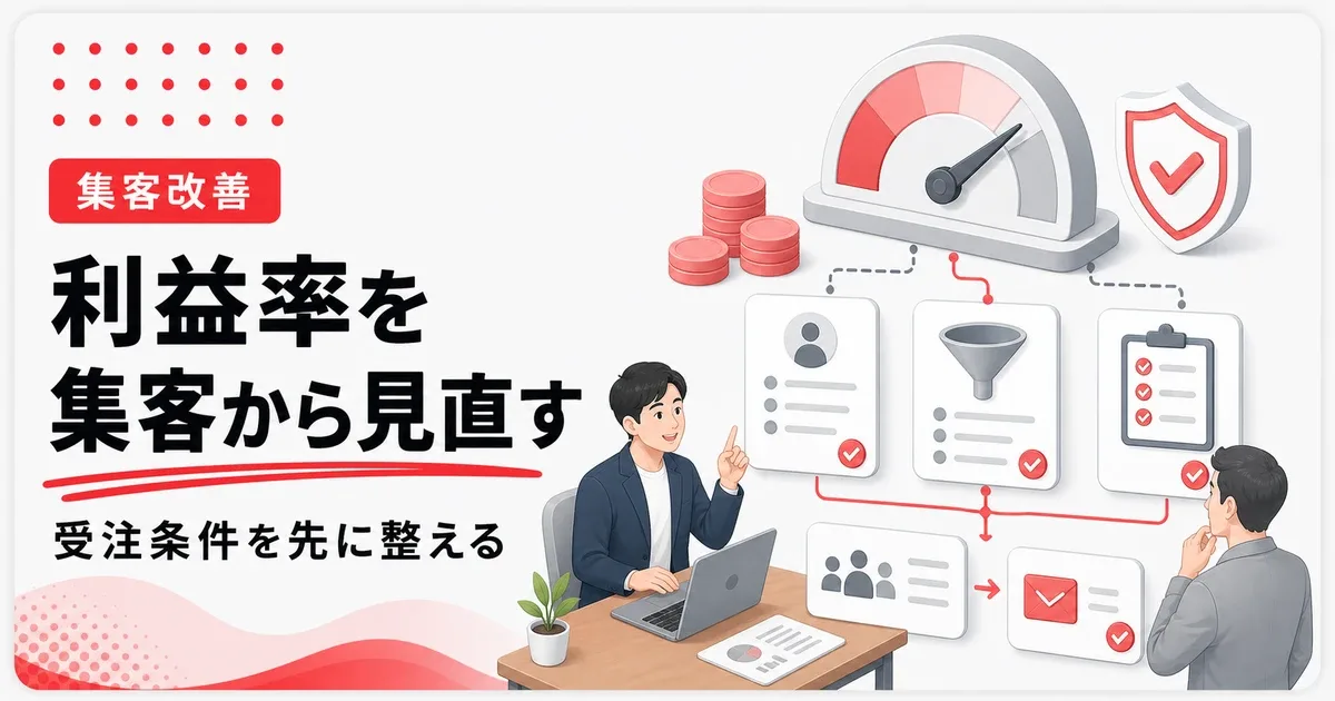利益率が低い経営は集客段階で受注条件を見直す